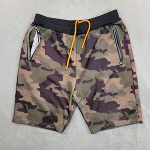 G-NET Shorts Mens XL Green Camouflage Cargo Drawstring‎ Pockets Elastic Waist